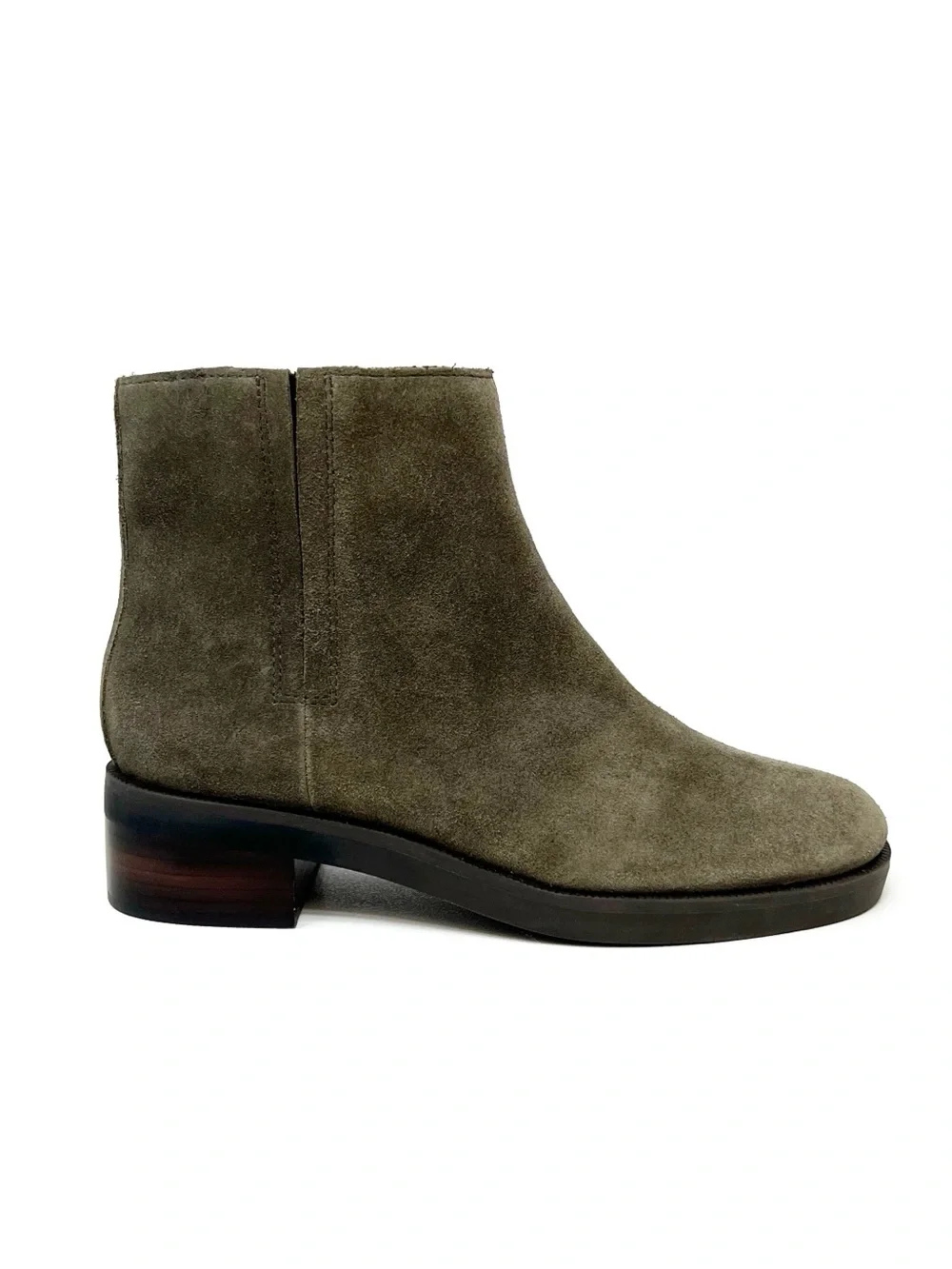 Abeo Traverse Ankle Olive Green Suede Side-Zip Ankle Boots